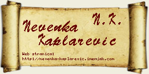 Nevenka Kaplarević vizit kartica